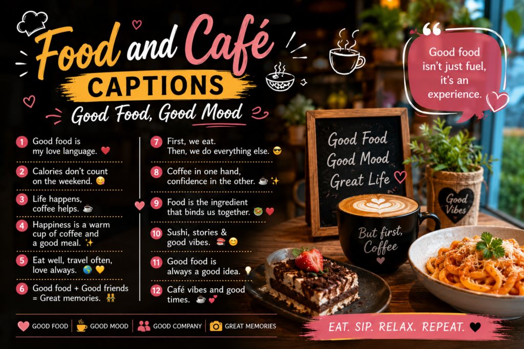 🍜 Food and Café Captions