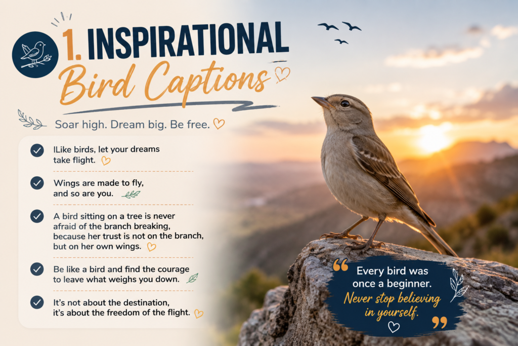 1. Inspirational Bird Captions