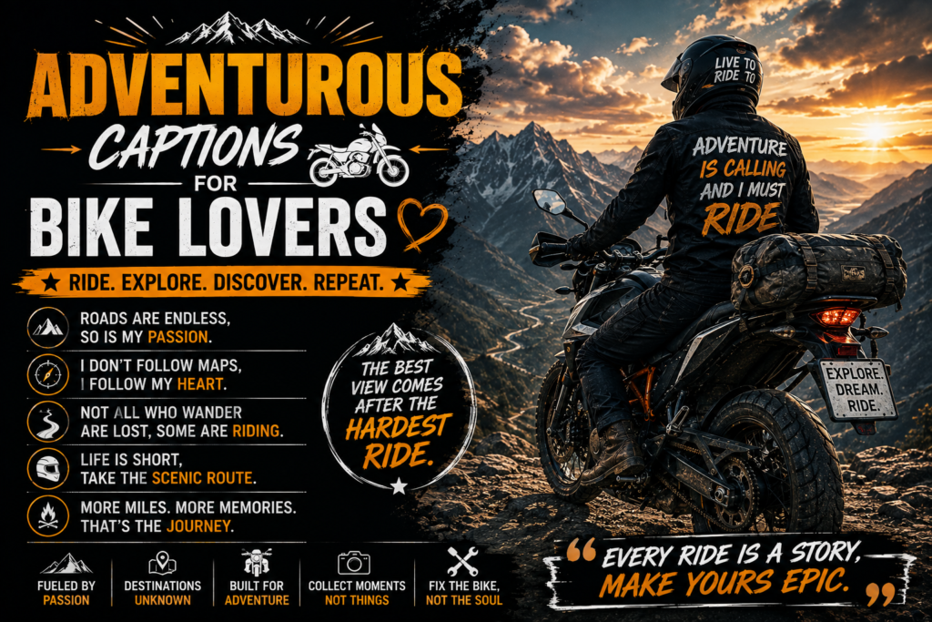 Adventurous Captions for Bike Lovers