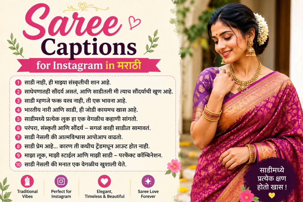 Saree Captions for Instagram in Marathi