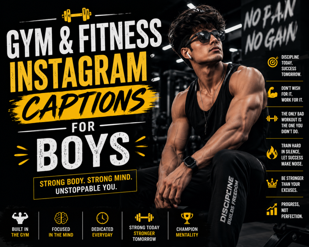 Gym & Fitness Instagram Captions for Boys