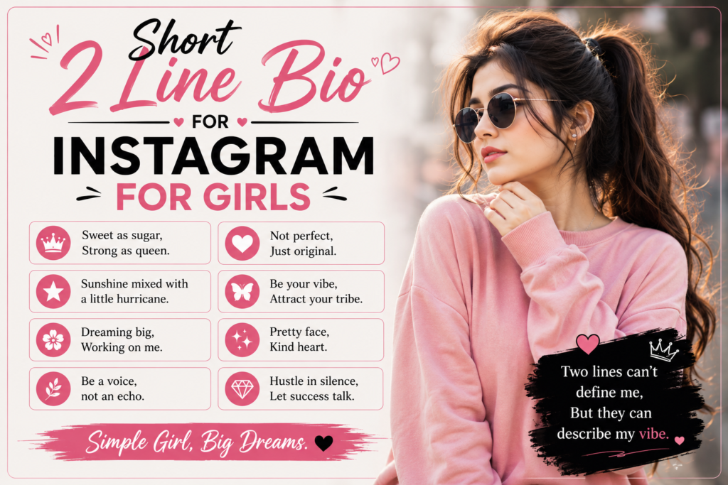 Short 2 Line Bio for Instagram for Girls