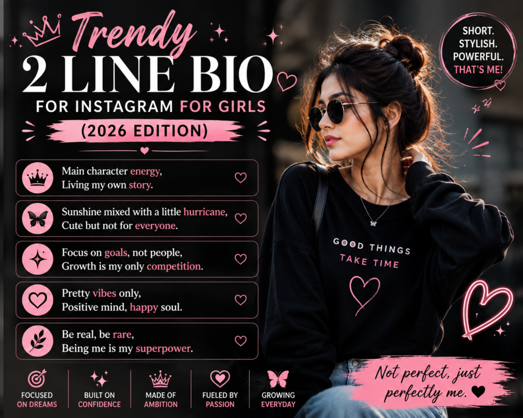Trendy 2 Line Bio for Instagram for Girls (2026 Edition)Trendy 