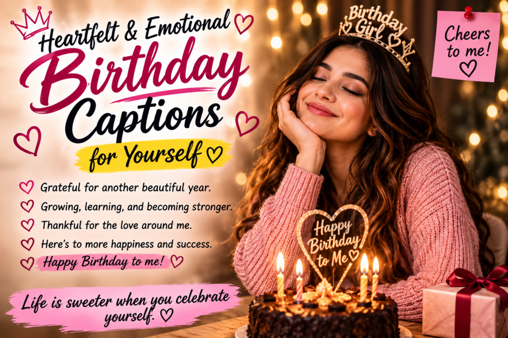 Heartfelt & Emotional Birthday Captions for Yourself