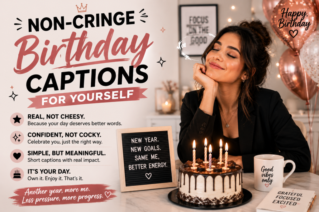 Non-Cringe Birthday Captions for Yourself