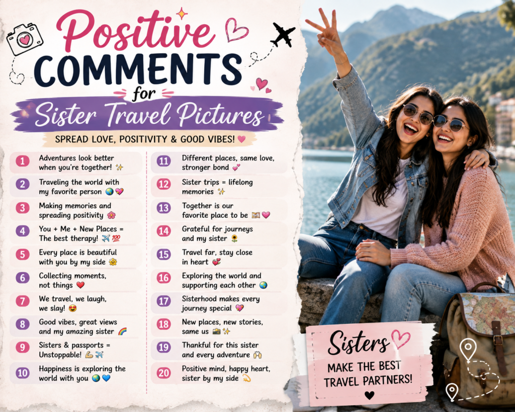 Positive Comments for Sister Travel Pictures