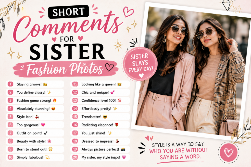 Short Comments for Sister Fashion Photos