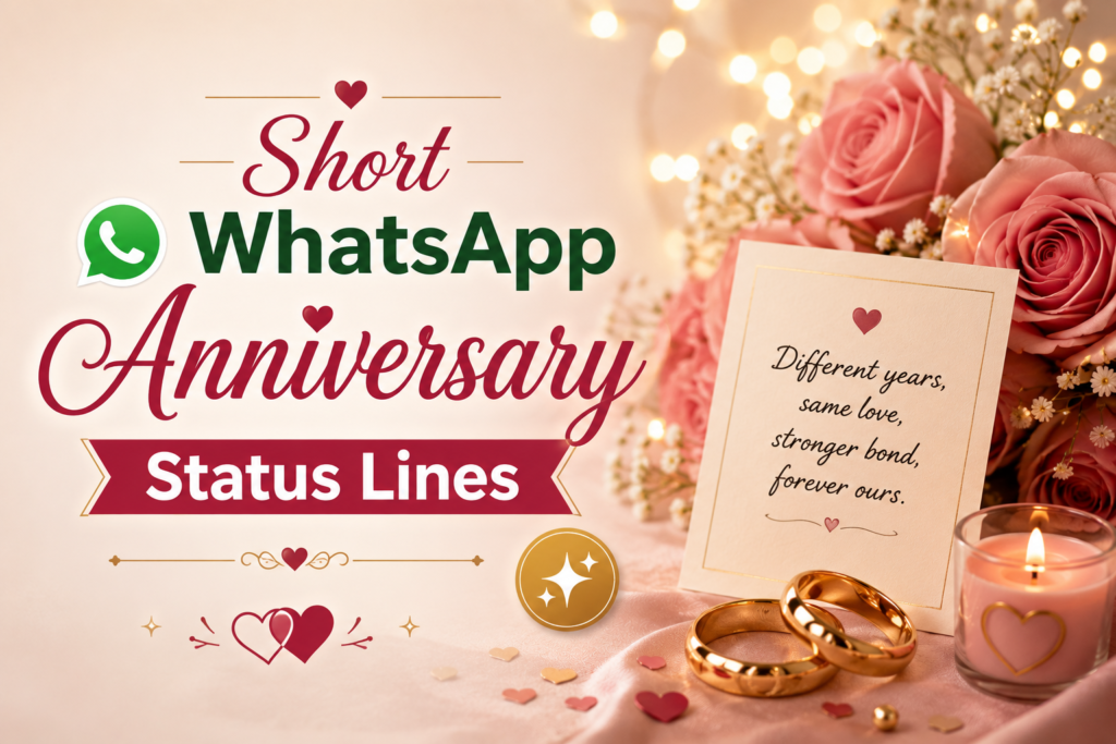 Short WhatsApp Anniversary Status Lines ✨