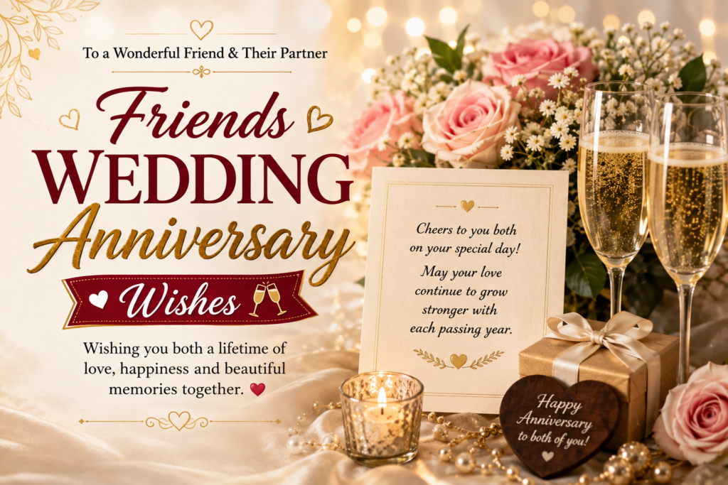 Friends Wedding Anniversary Wishes 🥂
