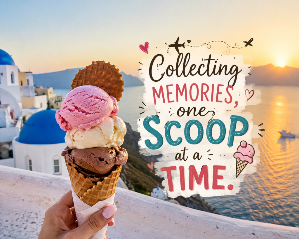 13. Ice Cream and Travel Captions โ๏ธ