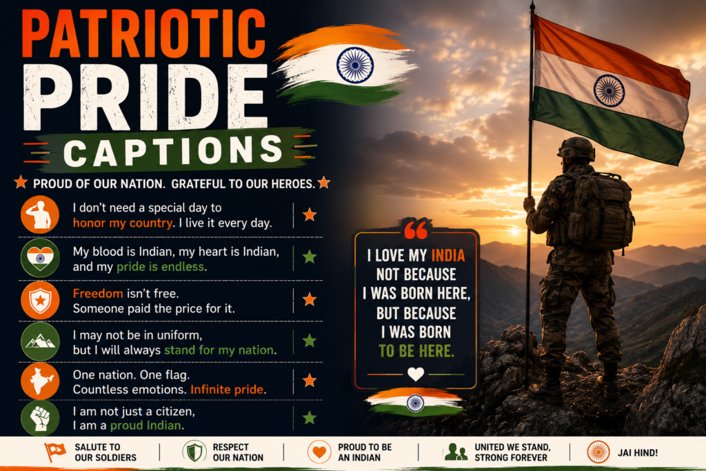 Patriotic Pride Captions