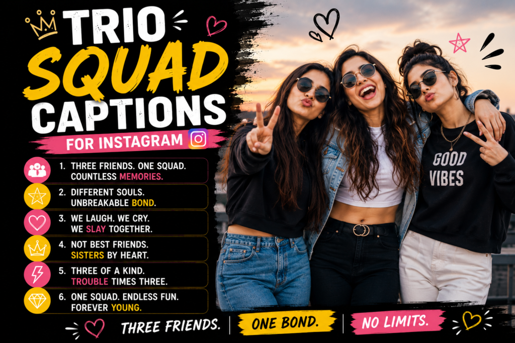 Trio Squad Captions for Instagram