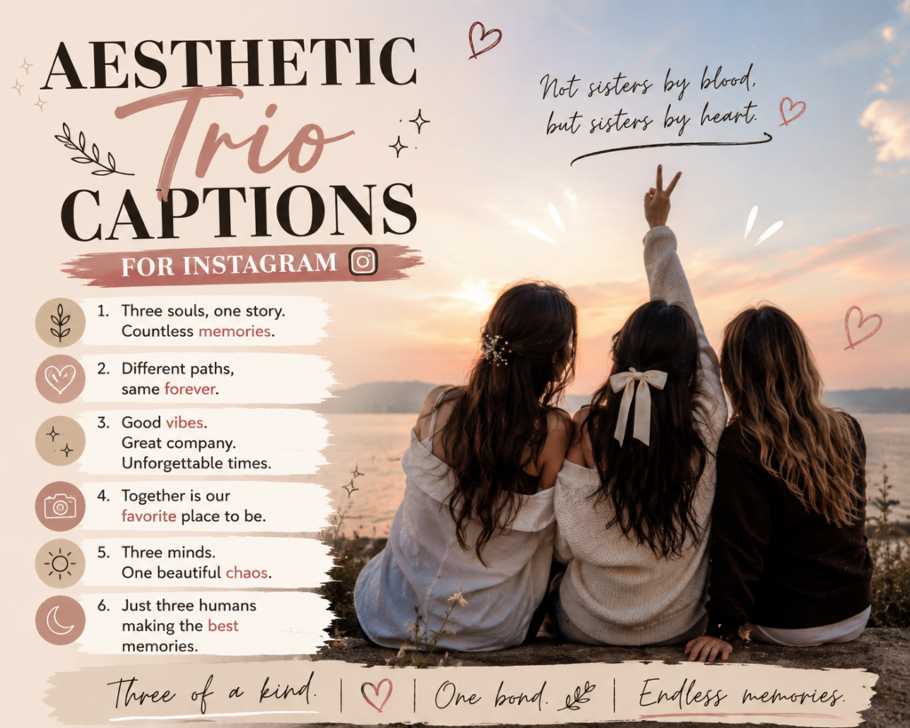 Aesthetic Trio Captions for Instagram