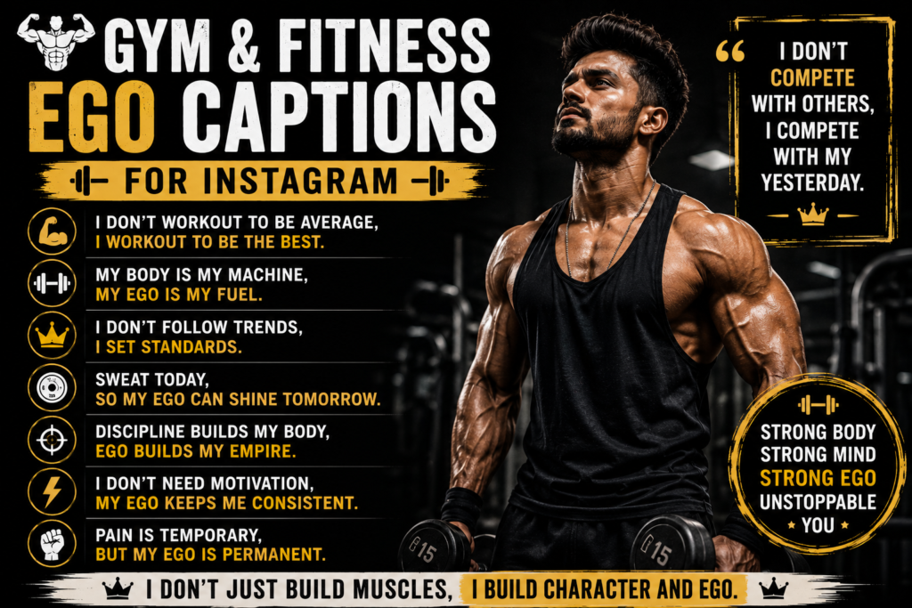 Gym & Fitness Ego Captions for Instagram