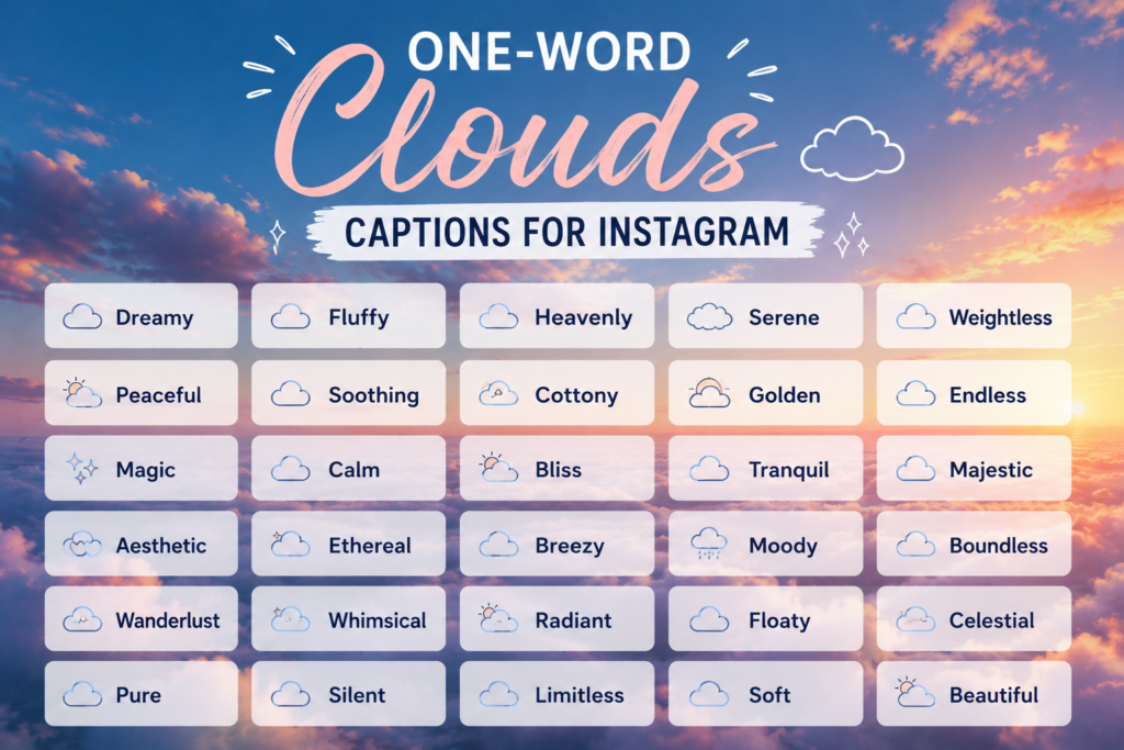 One-word Clouds Captions for Instagram 🔤