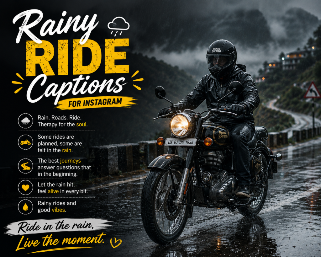 Rainy Ride Captions