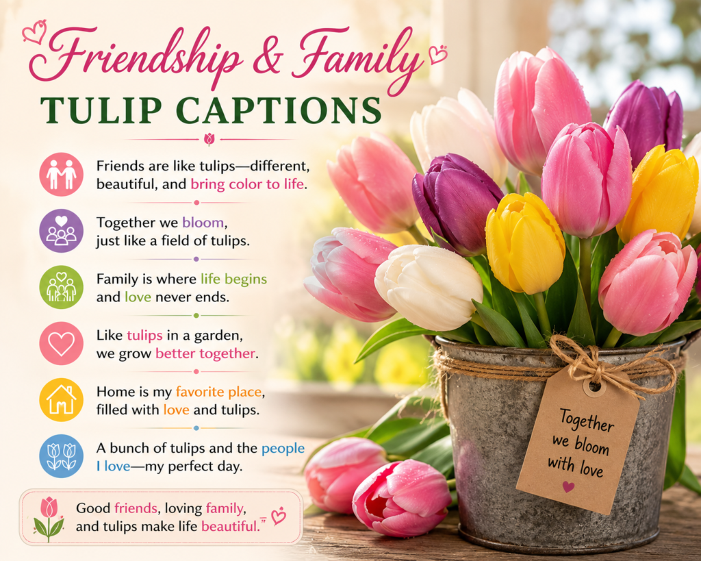10. Friendship & Family Tulip Captions