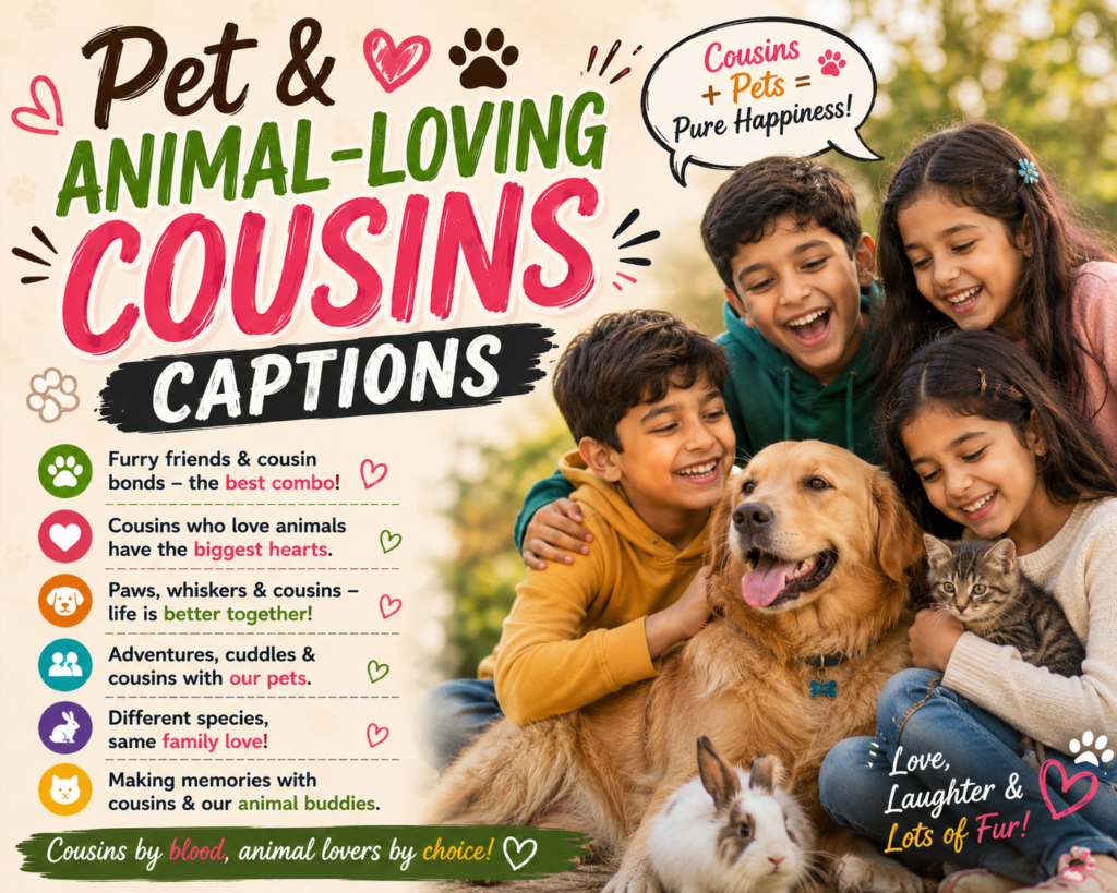 Pet & Animal-Loving Cousins Captions