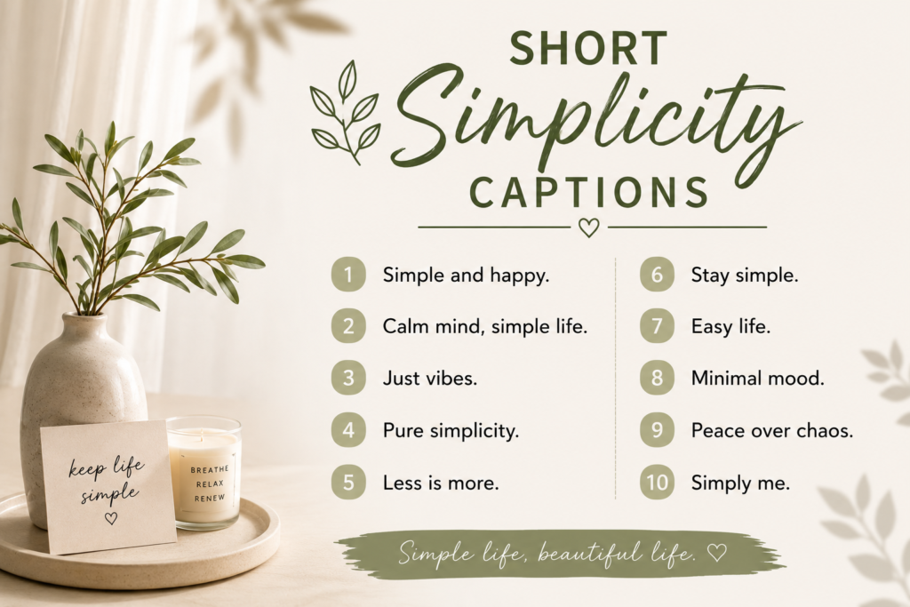 🌙 Calm & Peaceful Simplicity Captions