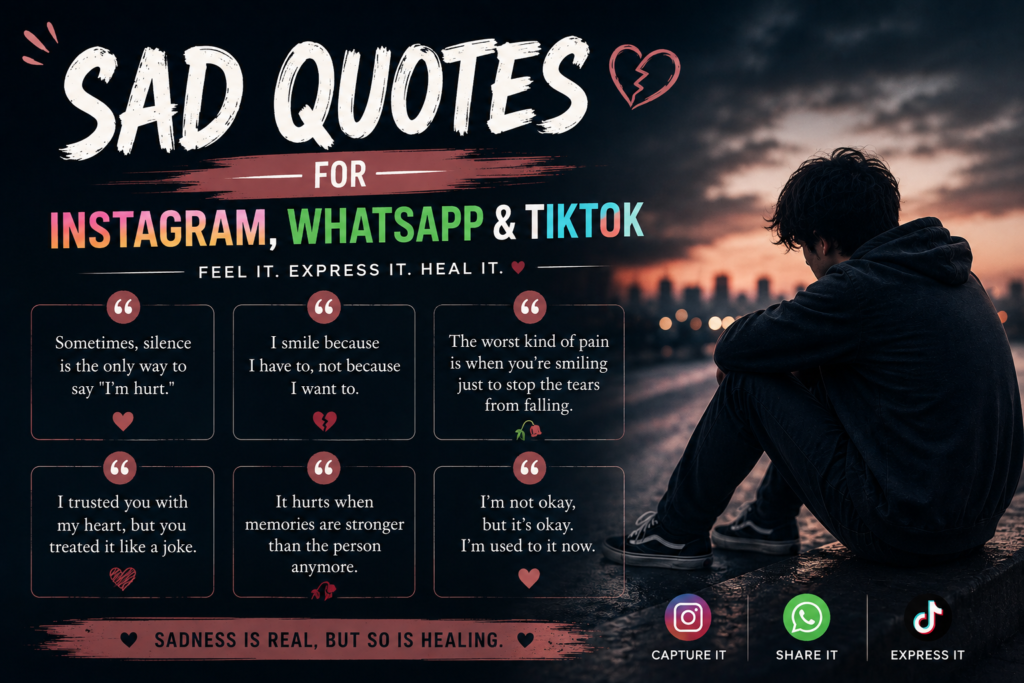 Sad Quotes for Instagram, WhatsApp & TikTok