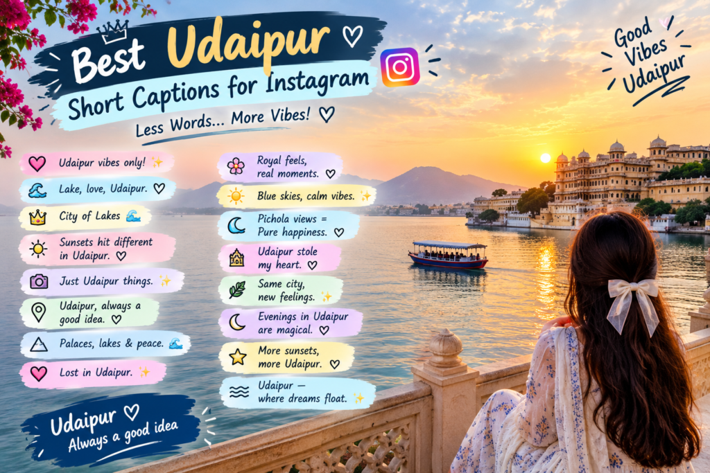 Best Udaipur Short Captions for Instagram ✨🌊