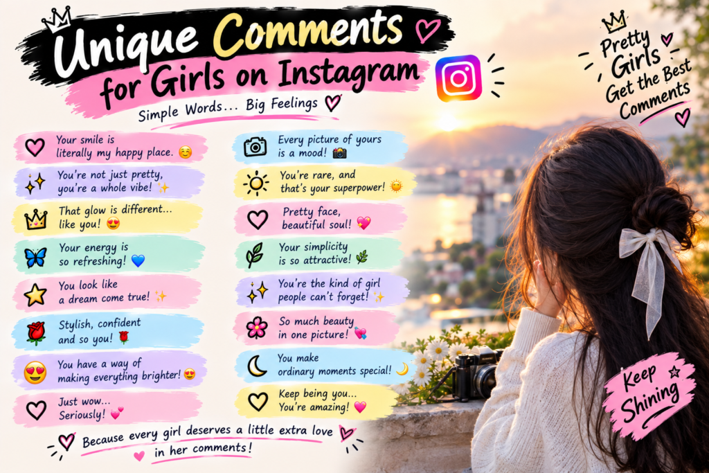 Unique Comments for Girls on Instagram 💫📸