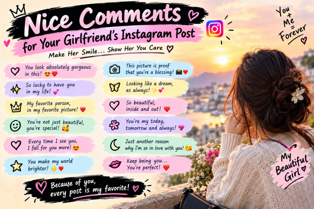 Nice Comments for Your Girlfriend's Instagram Post ❤️🥰