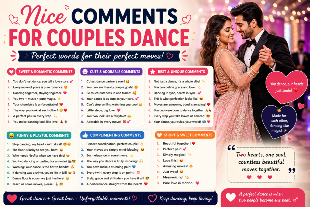 Nice Comments for Couples Dance