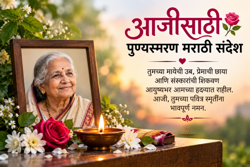 आजीसाठी पुण्यस्मरण मराठी संदेश 👵🌹