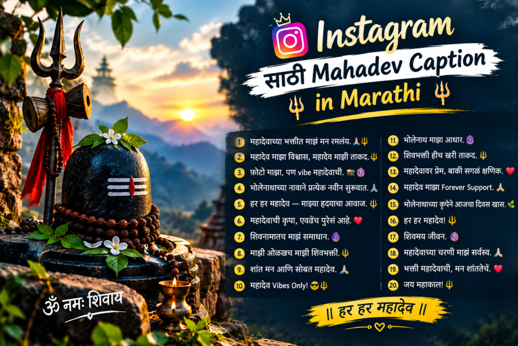 Mahadev Caption for Instagram in Marathi 📸