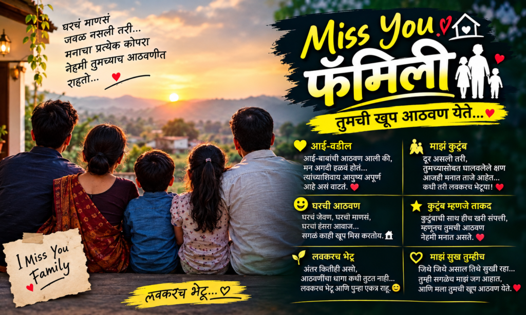 Miss You Family Quotes in Marathi 👨‍👩‍👧‍👦