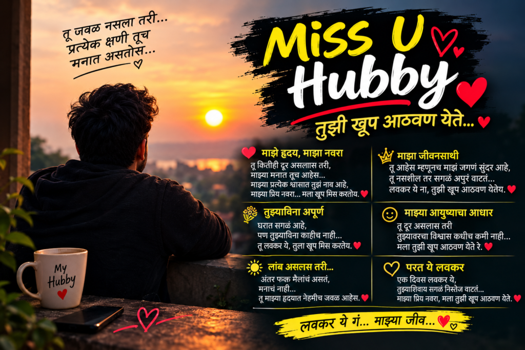 Miss U Hubby Quotes in Marathi ❤️