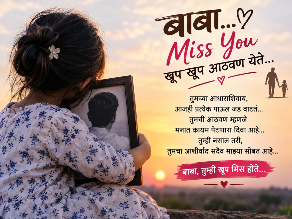 Daughter Miss You Father Quotes in Marathi 👧❤️