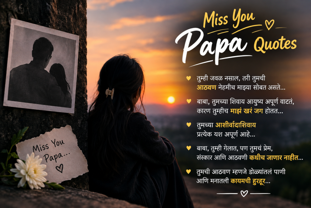Missing Papa Quotes in Marathi 🥀