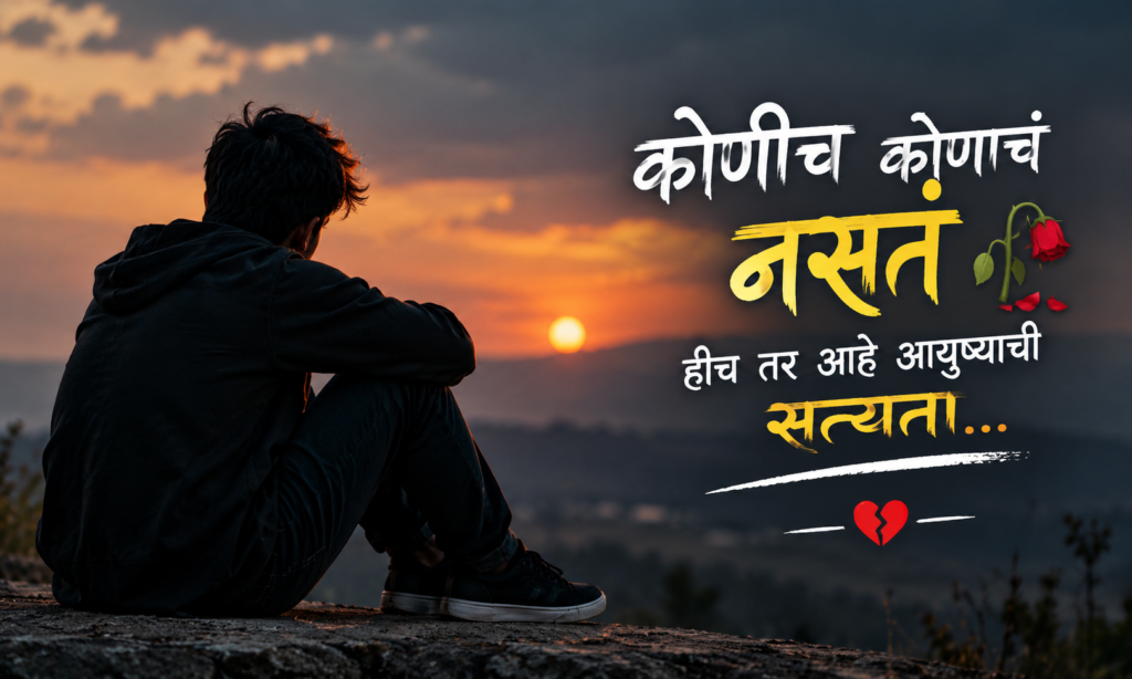 Sad Life Koni Konich Konach Nast Status in Marathi 🥀