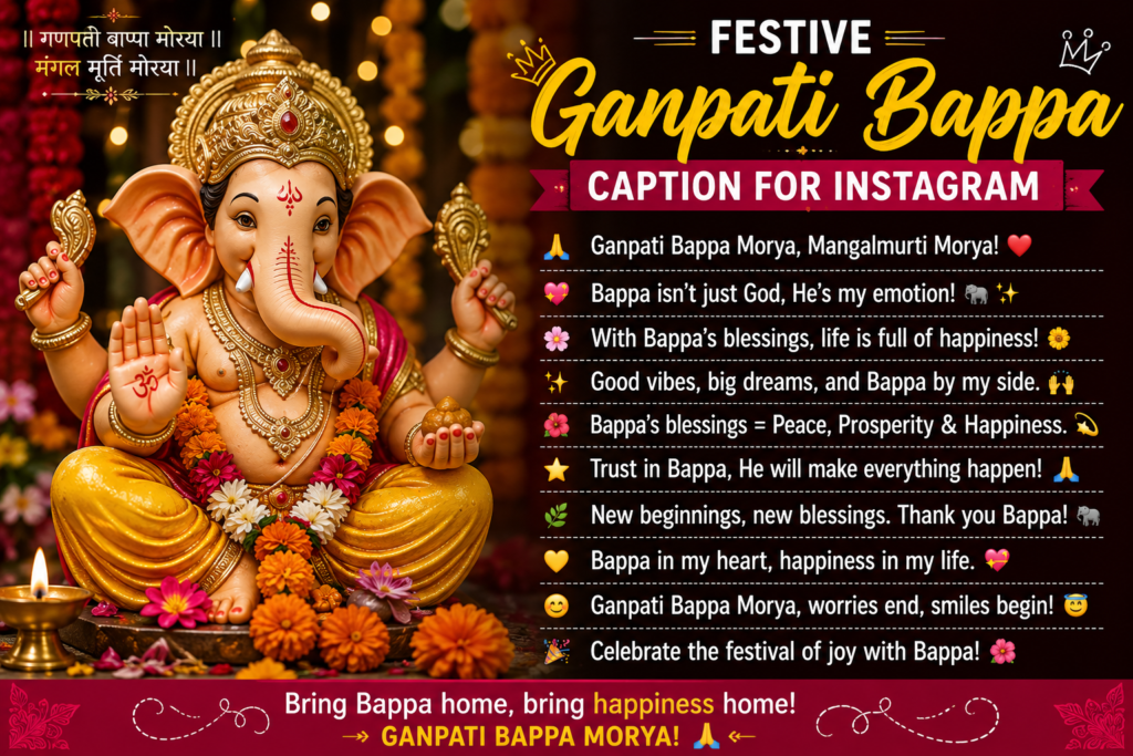 Festive Ganpati Bappa Caption for Instagram 🎉