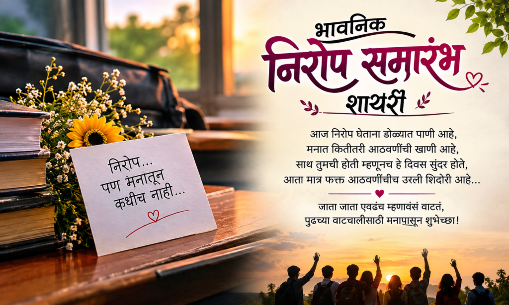 भावनिक निरोप समारंभ शायरी 🥺