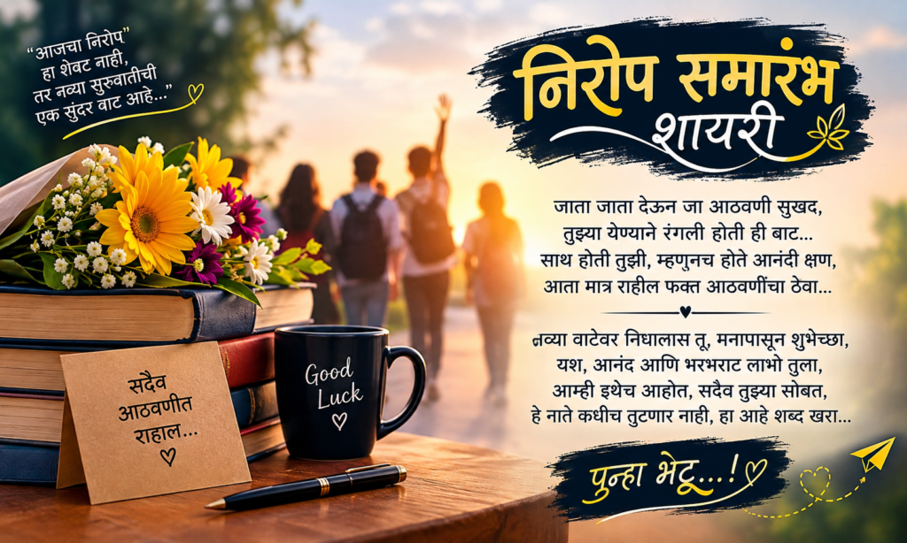 Farewell Shayari in Marathi 💐