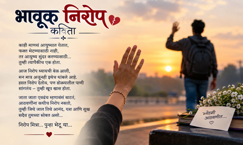 भावूक निरोप कविता मराठी 💔