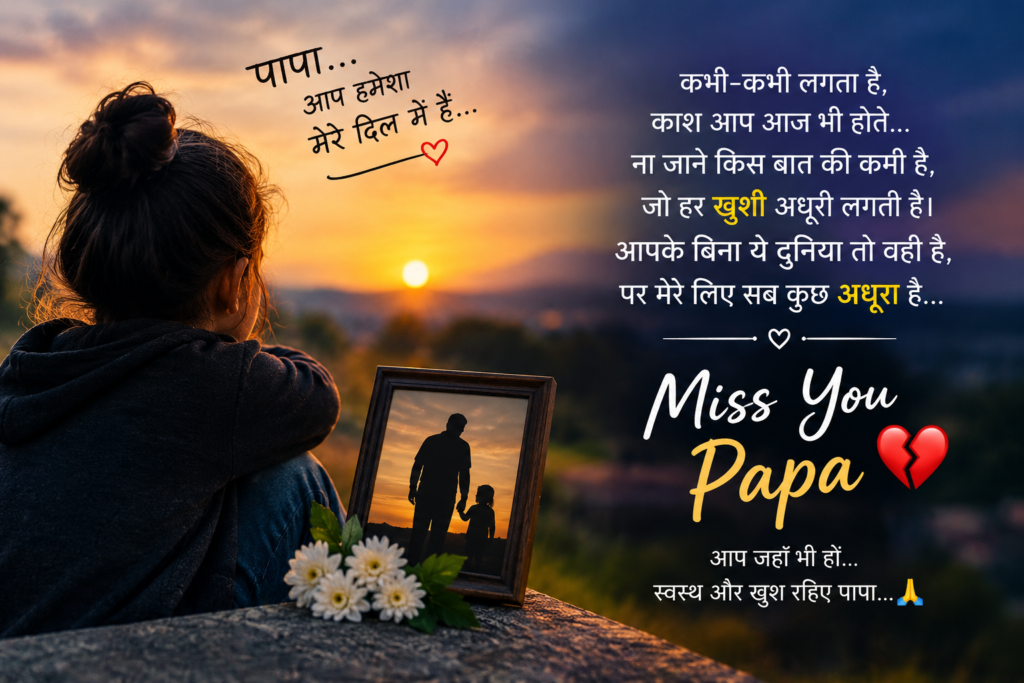 Papa Miss You Quotes in Hindi 💔