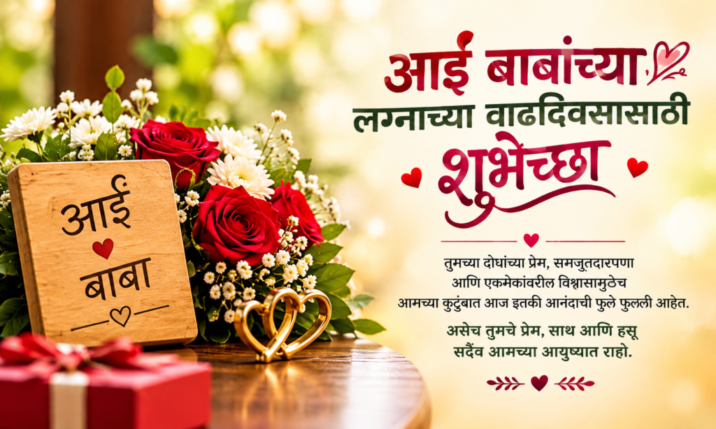 🌹 आई बाबांच्या लग्नाच्या वाढदिवसासाठी शुभेच्छा