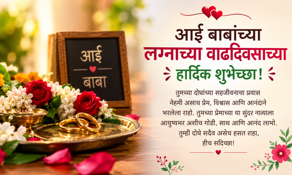 🌺 आई बाबांच्या लग्नाच्या वाढदिवसासाठी मराठी संदेश