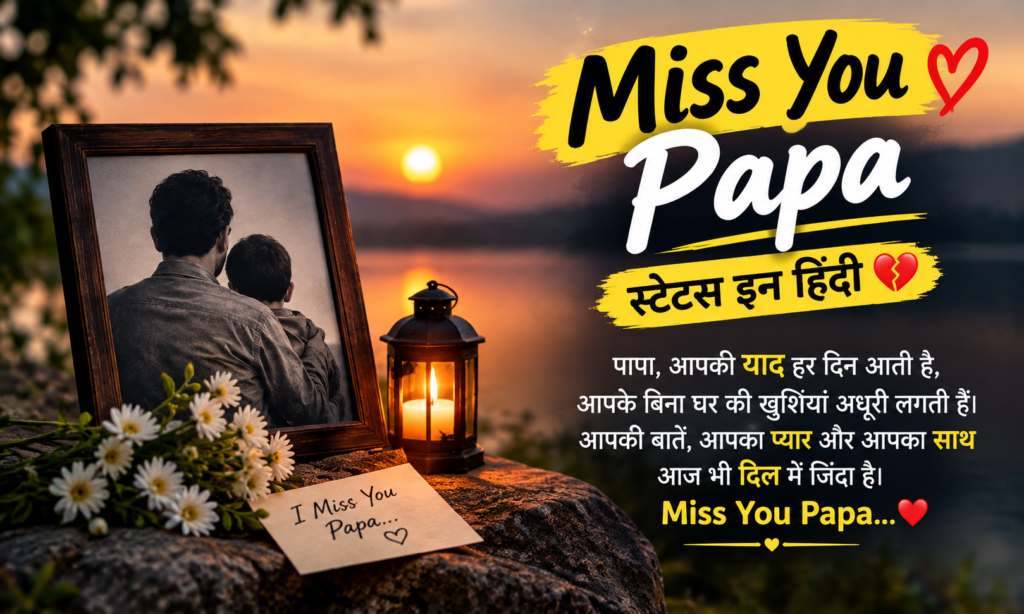 2. Miss You Papa Status in Hindi 💔