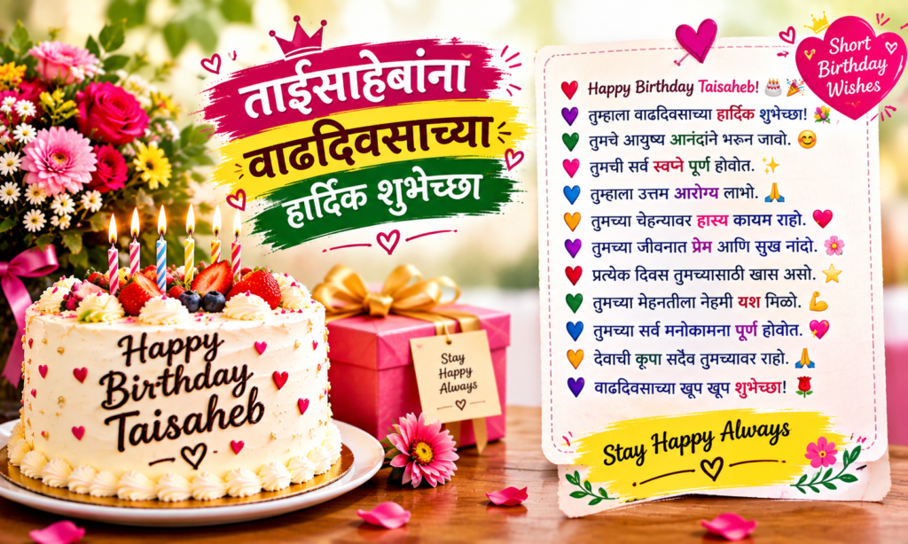 🎁 12. ताईसाहेबांना Short Birthday Wishes
