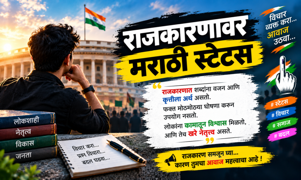 🗣️ 7. राजकारणावर मराठी स्टेटस