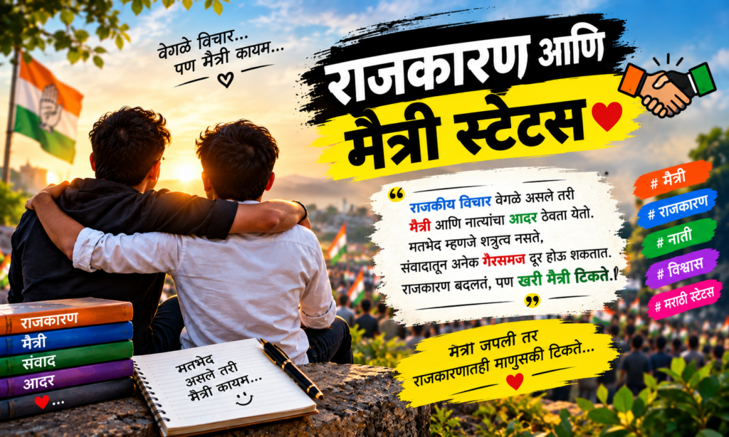 ❤️ 15. राजकारण आणि मैत्री स्टेटस