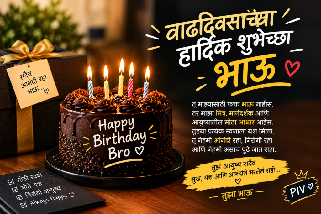 वाढदिवसाच्या हार्दिक शुभेच्छा भाऊ