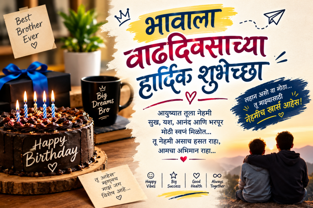 भावाला वाढदिवसाच्या हार्दिक शुभेच्छा