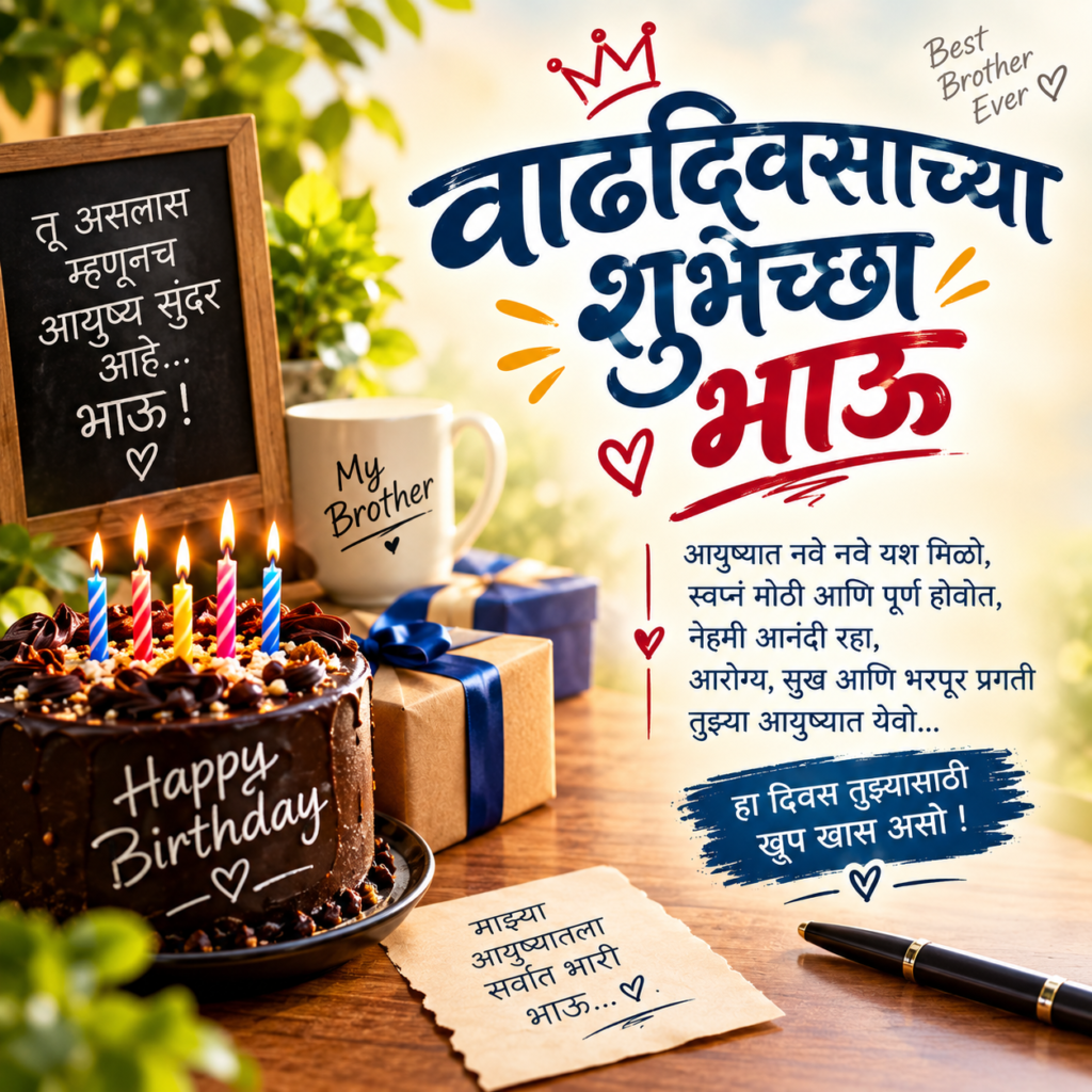 वाढदिवसाच्या शुभेच्छा भाऊ