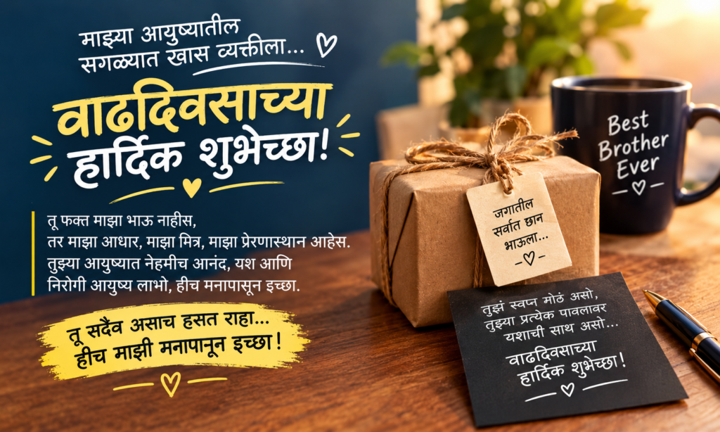 Heart Touching Birthday Wishes for Brother in Marathi